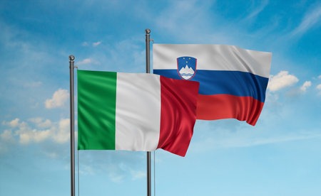 Bandiere italiana e slovena